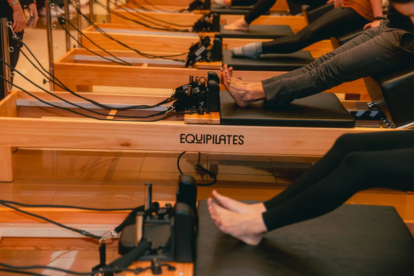 Detalhe de prática em Reformers Equipilates