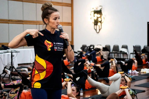 Adriana Coldebella dando um workshop na Jornada Pilates 2025